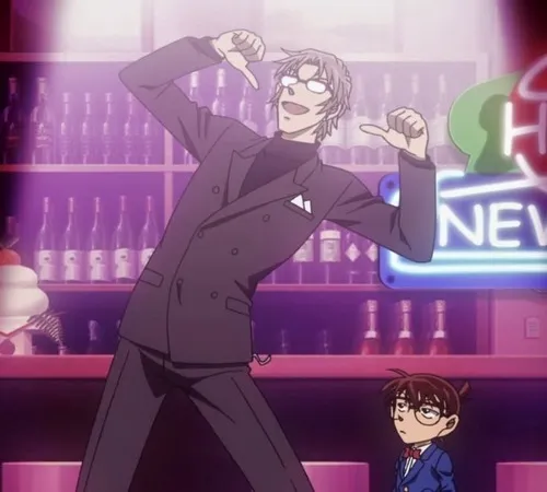 Ảnh chế Conan cầm nơ cổ chuẩn bị biến giọng phá án