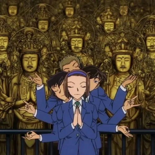 Meme hài Conan chỉ tay mạnh mẽ trước đám đông