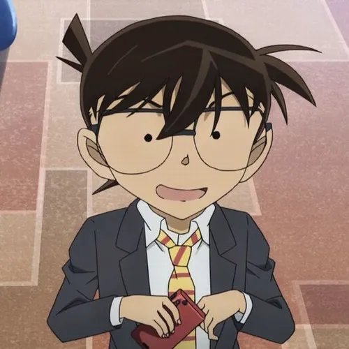 Ảnh hài Conan ngồi bệt cười khi kết thúc vụ án