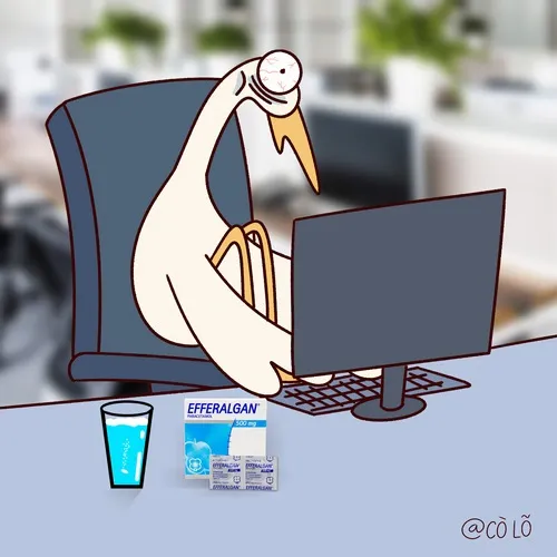 Ảnh meme hài cò lỏ uống efferalgan