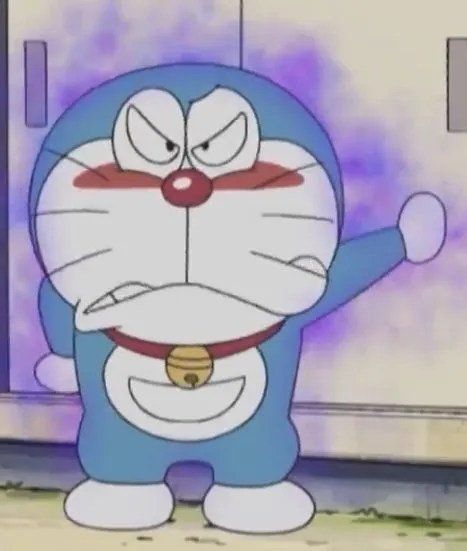 Ảnh meme vui Doraemon giơ bảo bối như một vị giáo sư tự tin