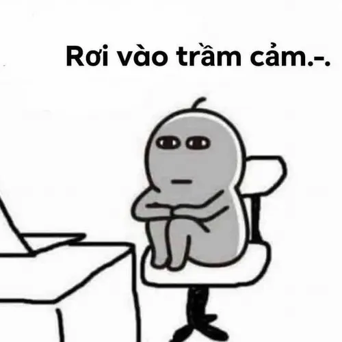 Hình chế meme buồn bã với khuôn mặt mất niềm tin.