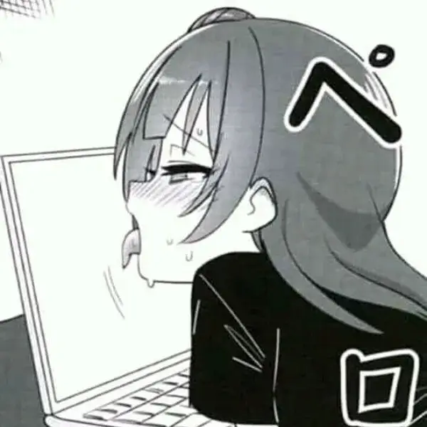 Meme hài anime liếm màn hình đầy đam mê