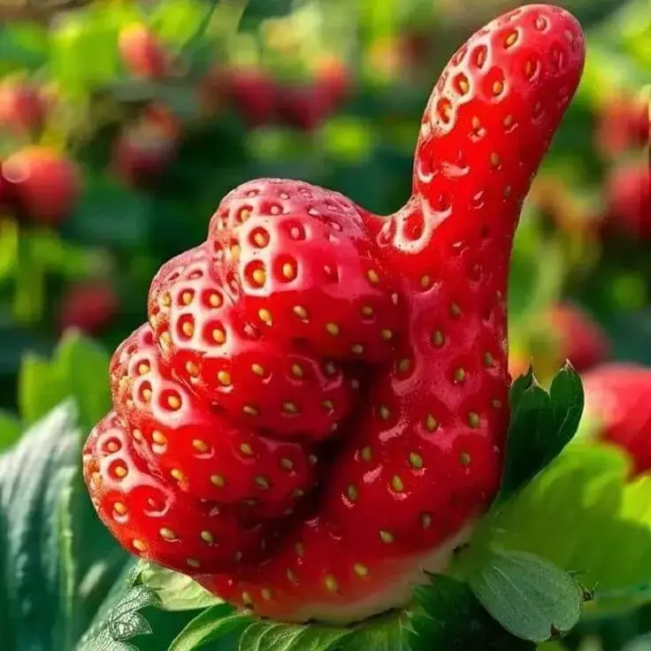 Khoảnh khắc quả dâu tây hình tay like