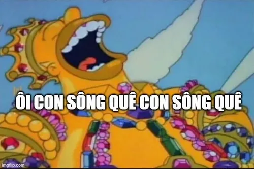 Hình troll pha ngượng gắn câu “ôi con sông quê”