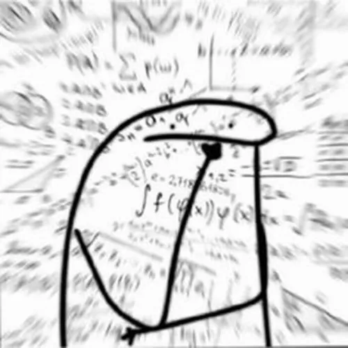 Người que đang suy nghĩ, xung quanh toàn các công thức