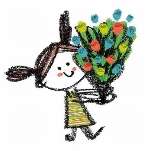 Hình troll cô gái nhận hoa rồi cười lúng túng