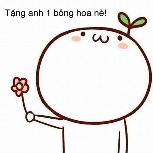 Meme chế tặng hoa với biểu cảm cứng đơ khó tả