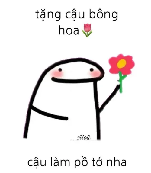 Meme tặng hoa: khoảnh khắc ngượng ngùng hóa tiếng cười trên mạng