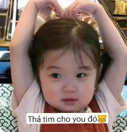 Bộ hình chế em bé thả trái tim trendy