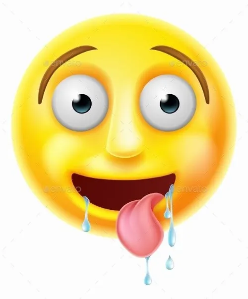 13 Emoji vui miệng há, mắt long lanh đầy ham muốn.