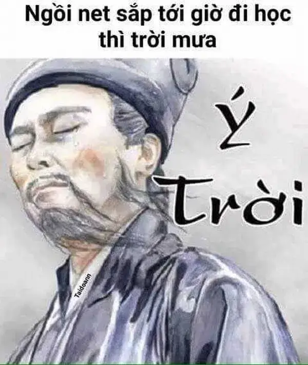 Gia Cát Lượng ngửa mặt lên trời mắt nhắm biểu cảm Ý Trời