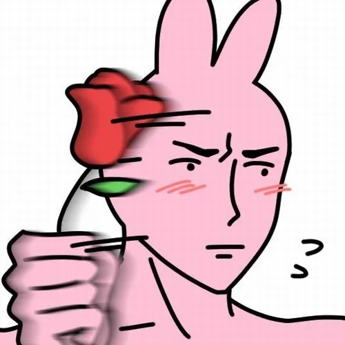 Meme chế thỏ hồng đang cầm điện thoại, mắt liếc đầy nghi ngờ