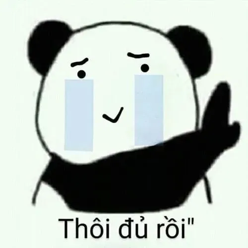 Meme chế gấu trúc buồn ngủ đung đưa đầu giữa tre