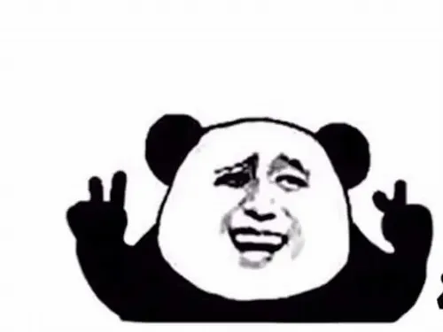 Meme gấu trúc cười trong tư thế ngồi gọn gàng như đang quan sát câu chuyện.