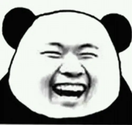 Ảnh vui gấu trúc cười nhẹ như đang chấp nhận một tình huống dở khóc dở cười.