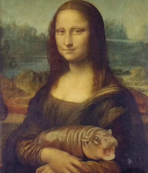 Meme hà mã ngáp to biểu cảm quá đáng yêu.